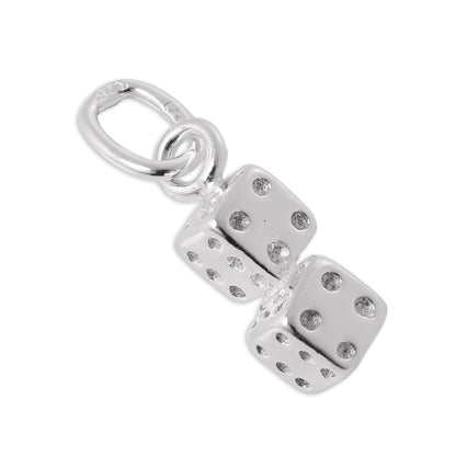Small Sterling Silver Pair of Dice Charm