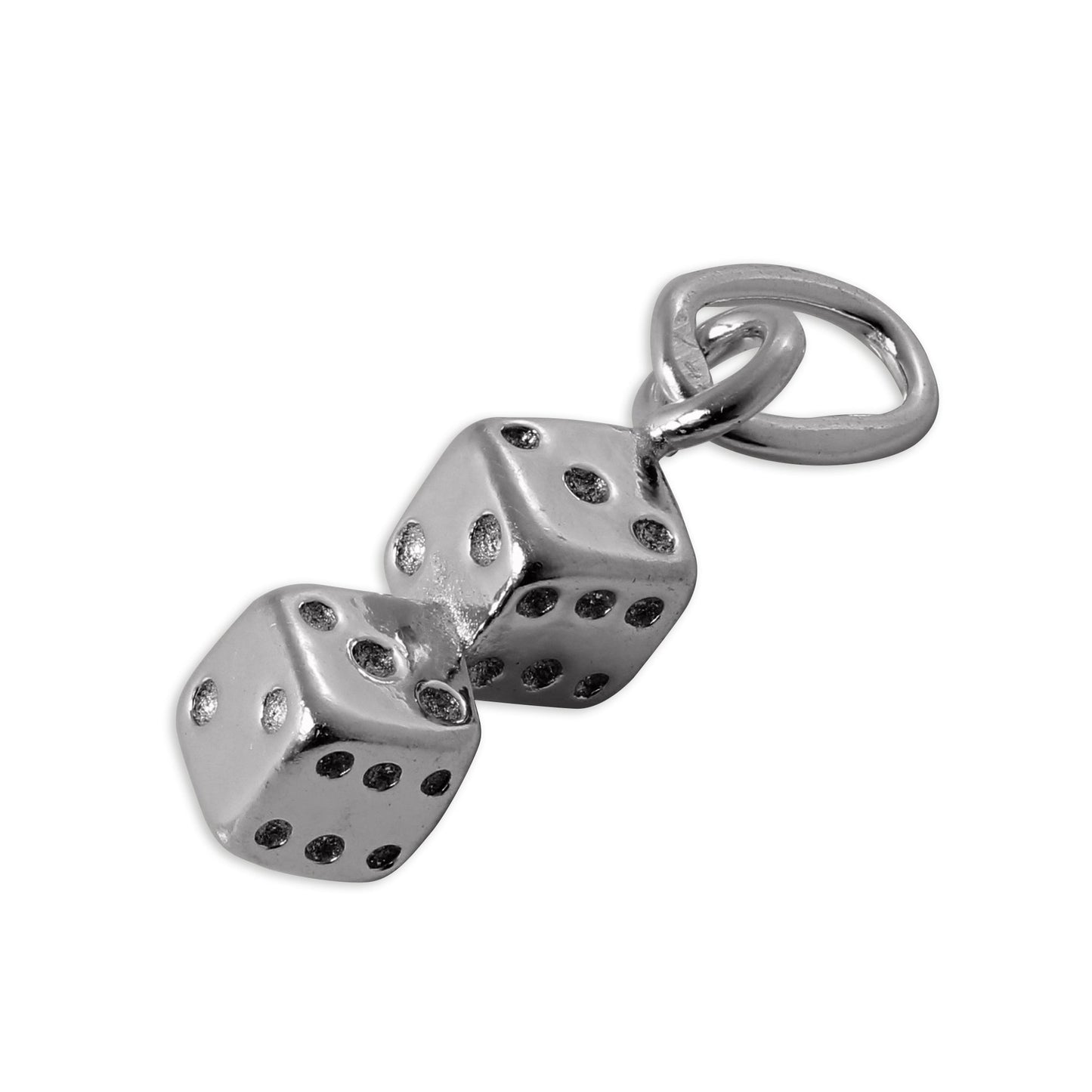 Small Sterling Silver Pair of Dice Charm