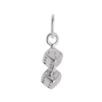Small Sterling Silver Pair of Dice Charm