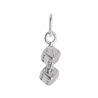 Small Sterling Silver Pair of Dice Charm