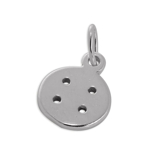 Small Sterling Silver Button Charm
