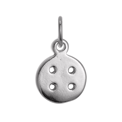 Small Sterling Silver Button Charm