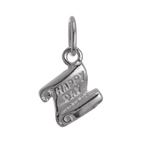 Tiny Sterling Silver Happy Day Scroll Charm
