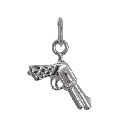 Sterling Silver Revolver Gun Charm