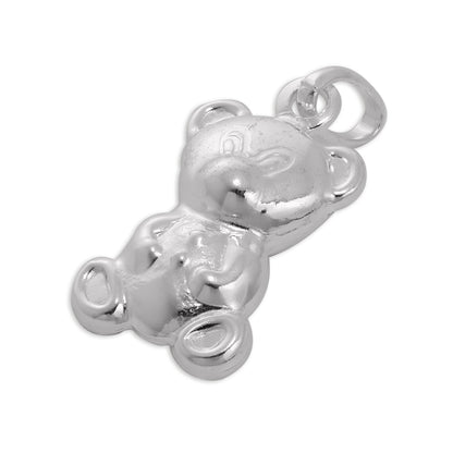 Large Double Sided Sterling Silver Teddy Bear Charm