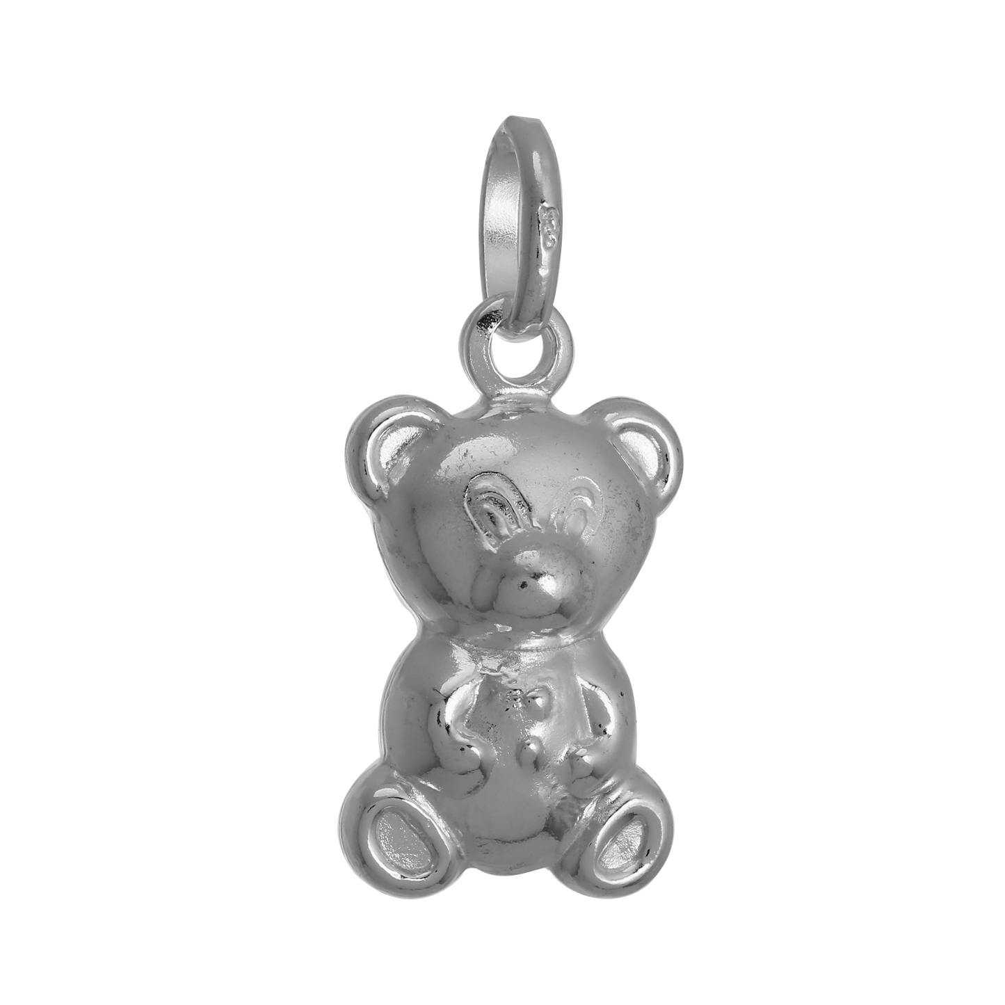 Large Double Sided Sterling Silver Teddy Bear Charm
