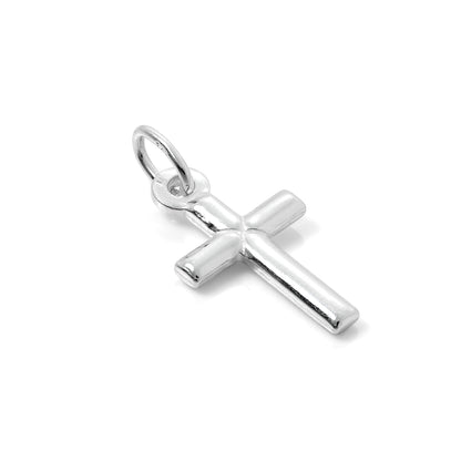 Small Plain Sterling Silver Cross Charm