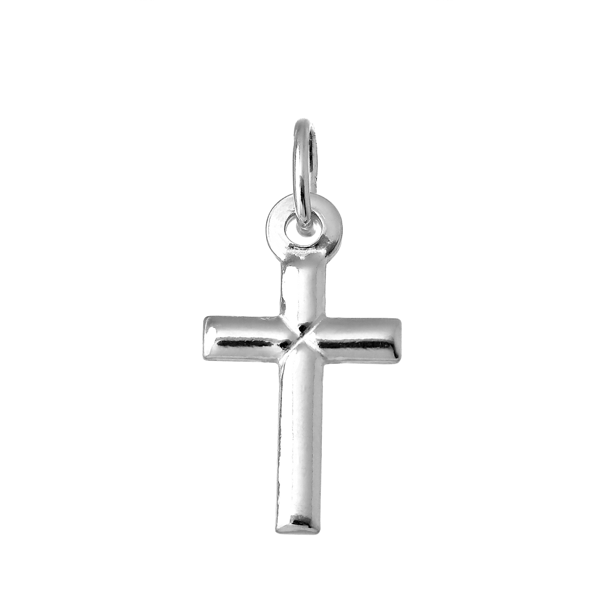 Small Plain Sterling Silver Cross Charm