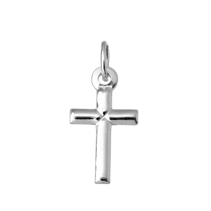 Small Plain Sterling Silver Cross Charm