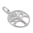 Sterling Silver Filigree Tree Disc Charm