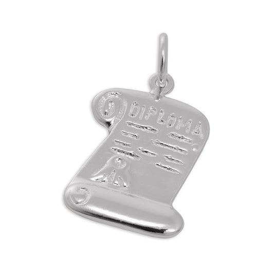 Sterling Silver Diploma Scroll Charm