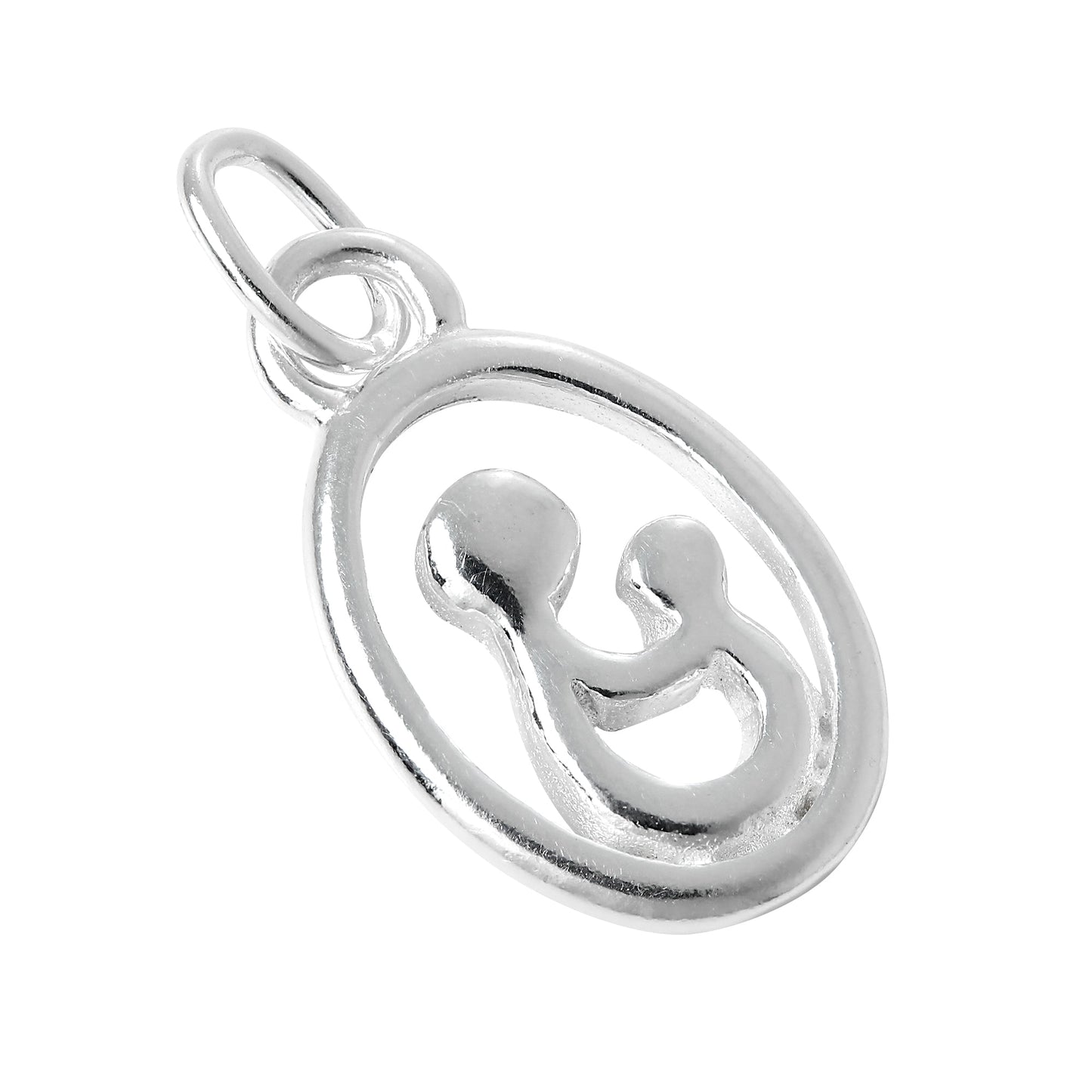 Simple Sterling Silver Mother & Child Charm