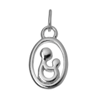 Simple Sterling Silver Mother & Child Charm