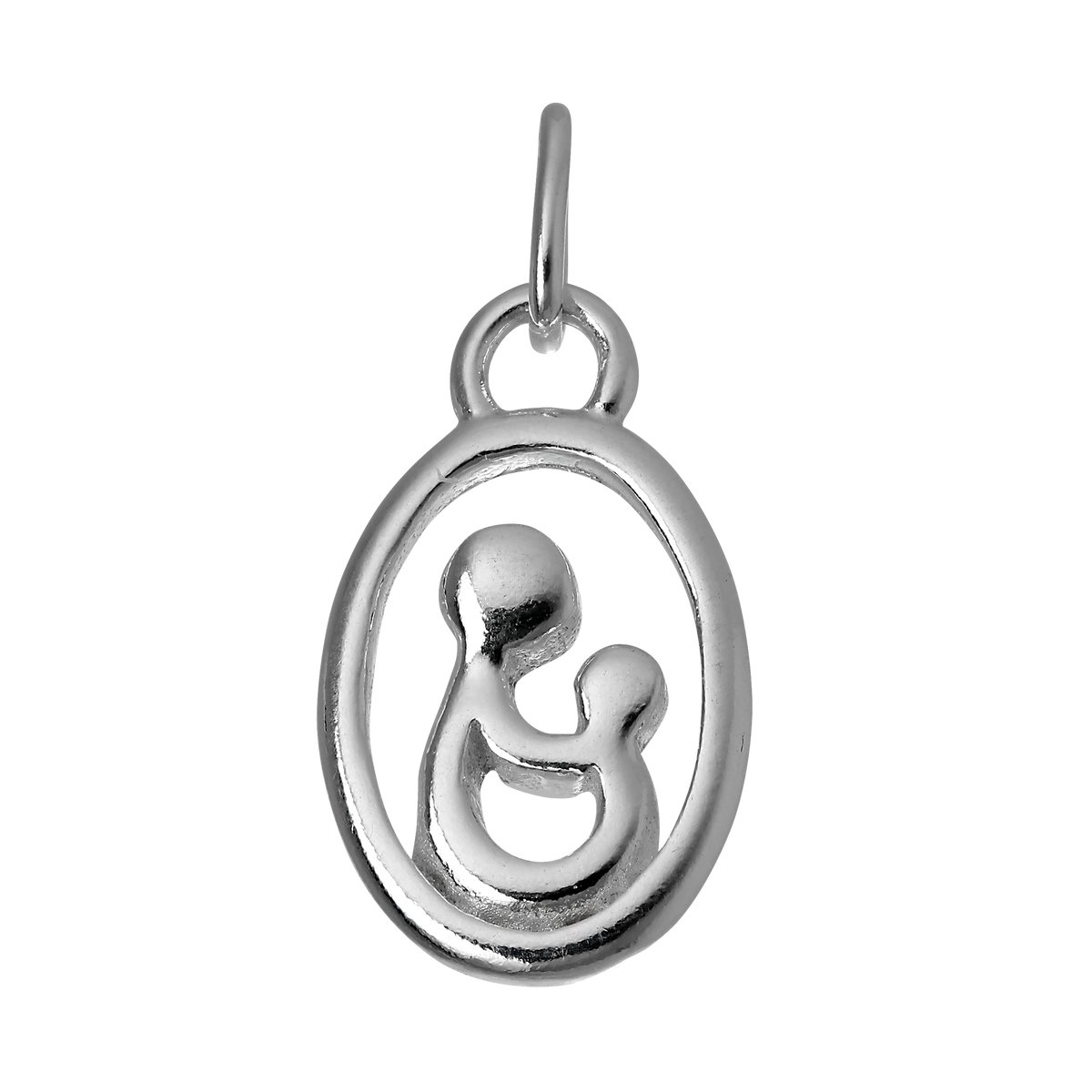 Simple Sterling Silver Mother & Child Charm