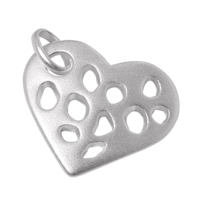 Large Sterling Silver Cut Out Heart Charm