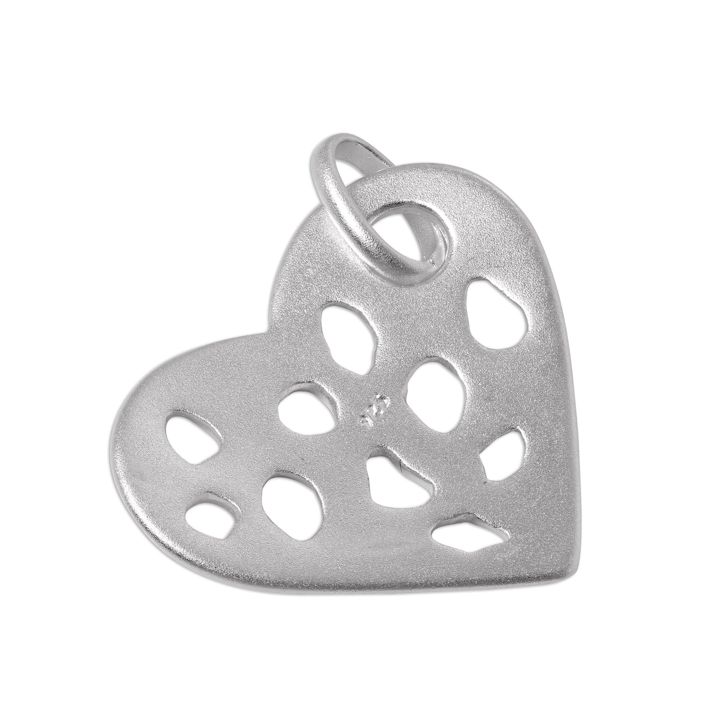 Large Sterling Silver Cut Out Heart Charm