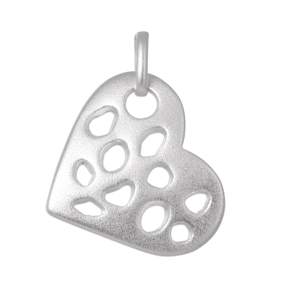 Large Sterling Silver Cut Out Heart Charm