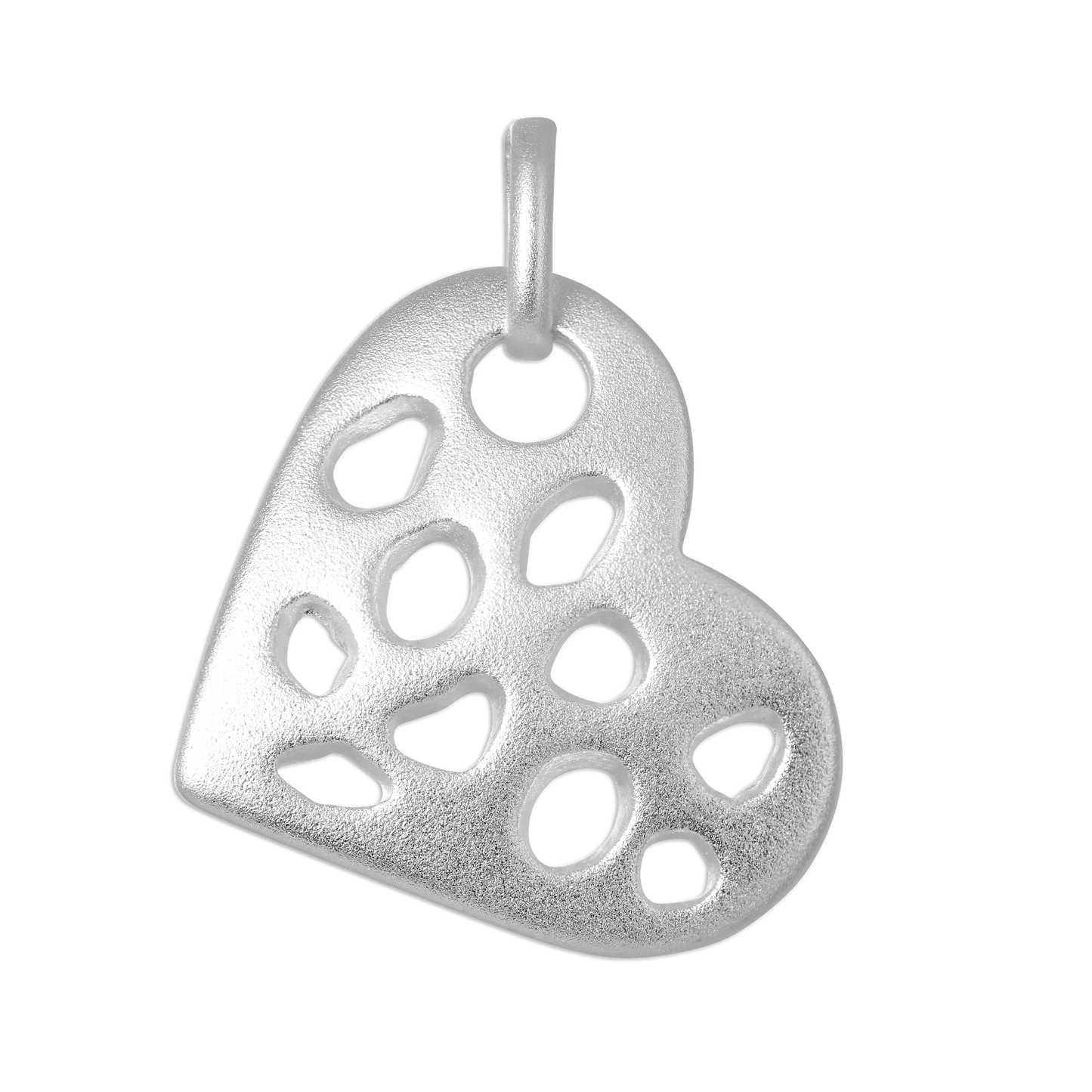 Large Sterling Silver Cut Out Heart Charm