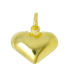 Gold Plated Sterling Silver Puffed Heart Charm