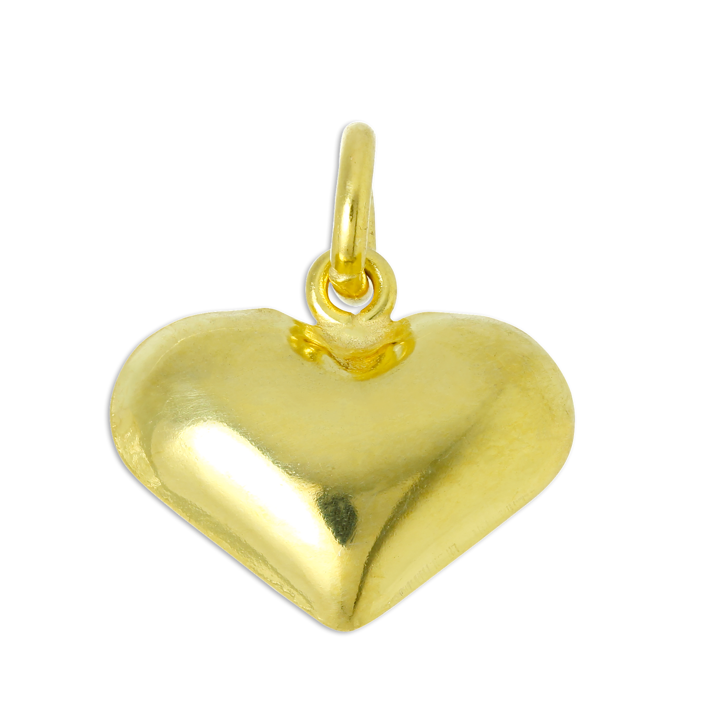 Gold Plated Sterling Silver Puffed Heart Charm