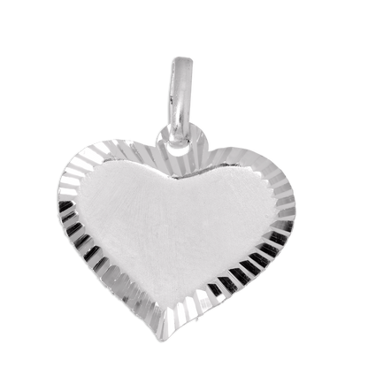 Large Edged Sterling Silver Heart Pendant