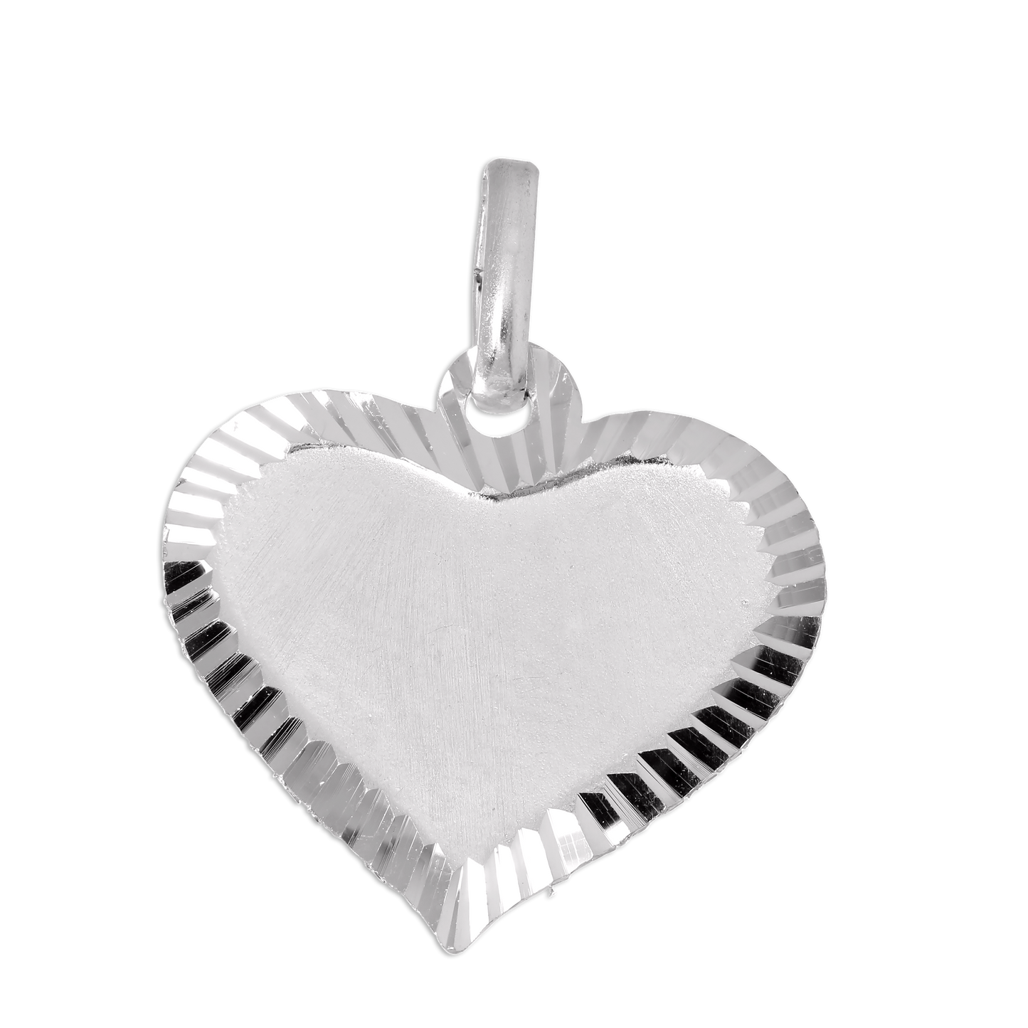 Large Edged Sterling Silver Heart Pendant