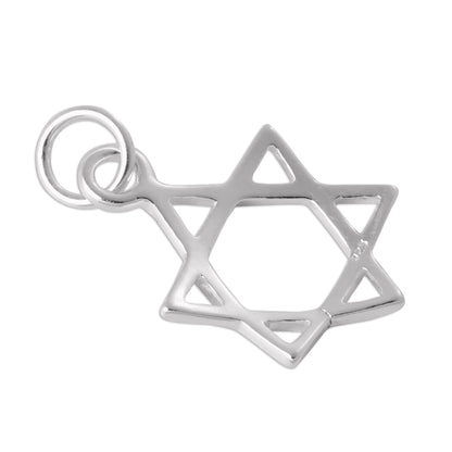 Large Sterling Silver Star of David Charm