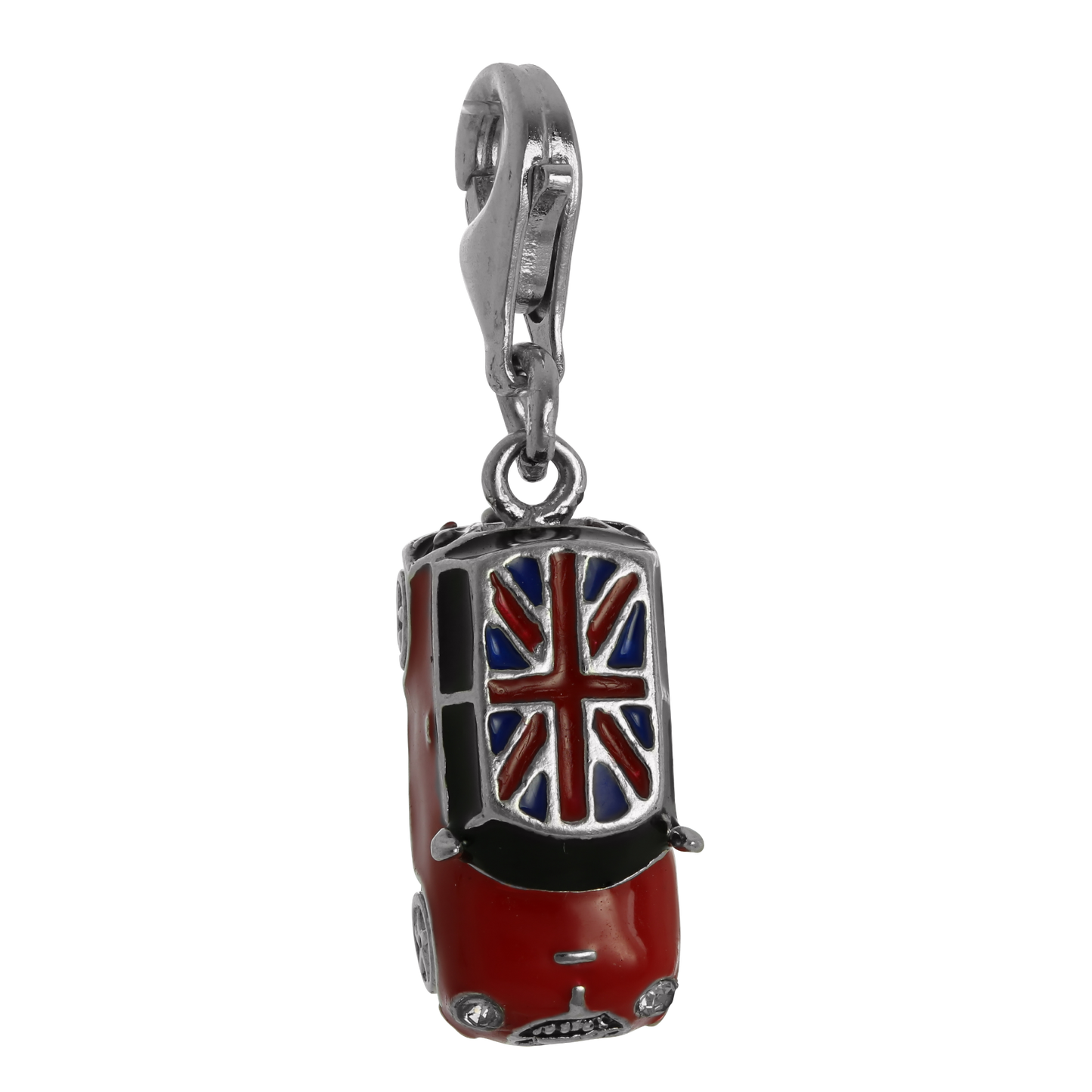 Sterling Silver & Enamel Mini Car Clip on Charm