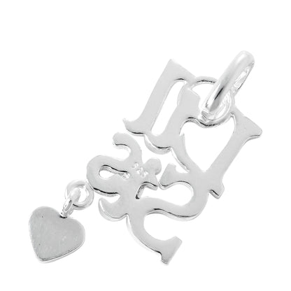 Sterling Silver Little Sister Charm with Heart