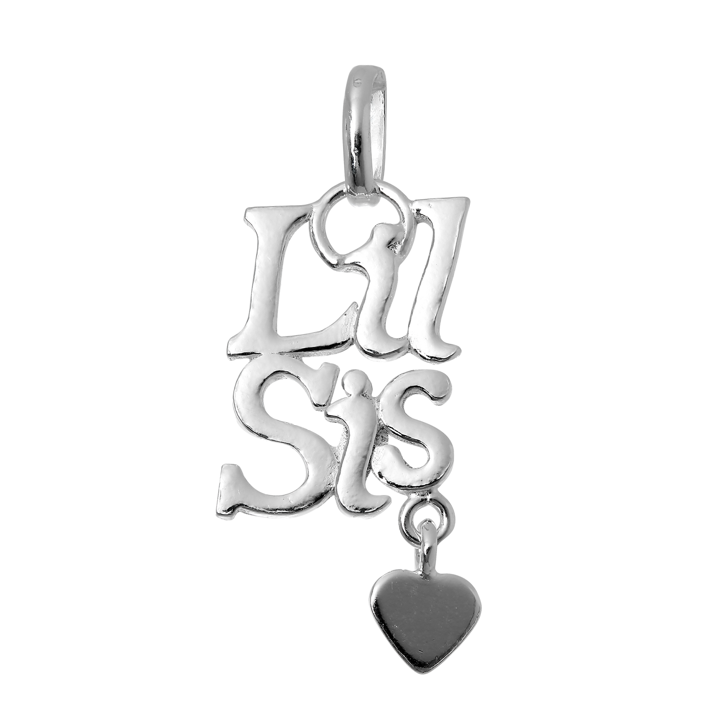 Sterling Silver Little Sister Charm with Heart