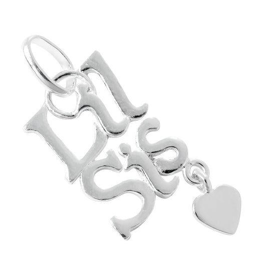 Sterling Silver Little Sister Charm with Heart