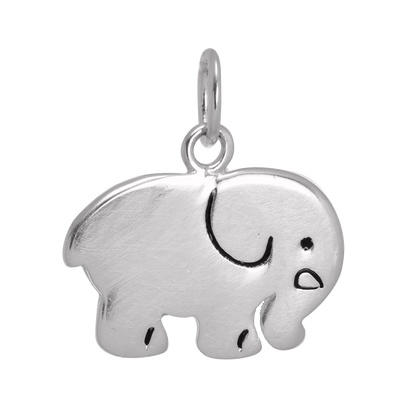 Flat Sterling Silver Elephant Charm