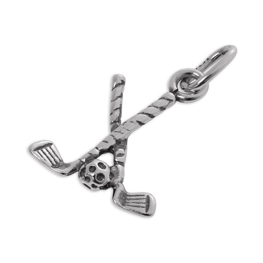 Sterling Silver Golf Ball & Clubs Charm