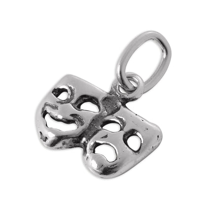 Tiny Sterling Silver Comedy & Tragedy Masks Charm