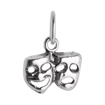 Tiny Sterling Silver Comedy & Tragedy Masks Charm