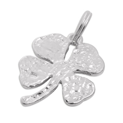 Sterling Silver & Green Enamel 4 Leaf Clover Charm