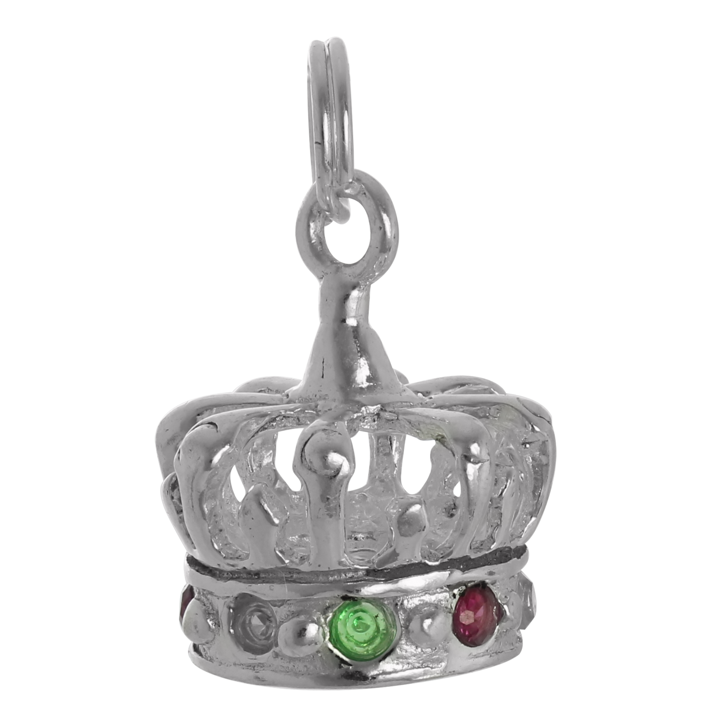 Sterling Silver & CZ Crystal Royal Crown Charm