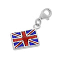 Sterling Silver Enamelled Union Jack Flag Clip on Charm