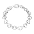 Sterling Silver 7.5 Inch Thick Curb Charm Bracelet