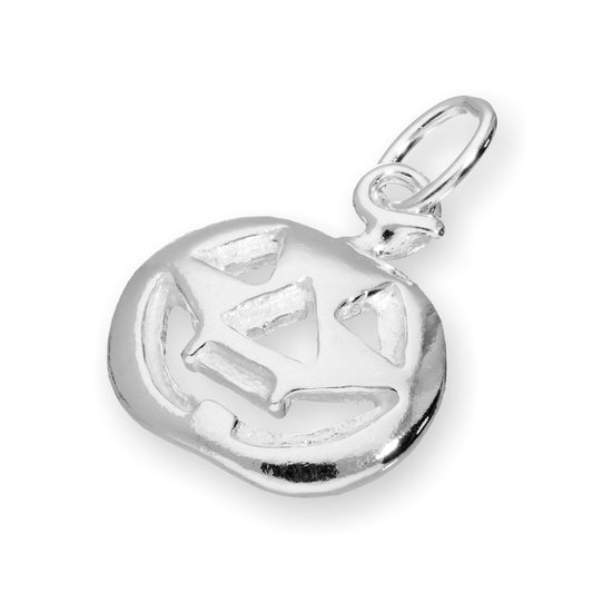Sterling Silver Pumpkin Charm w Cut Out Details