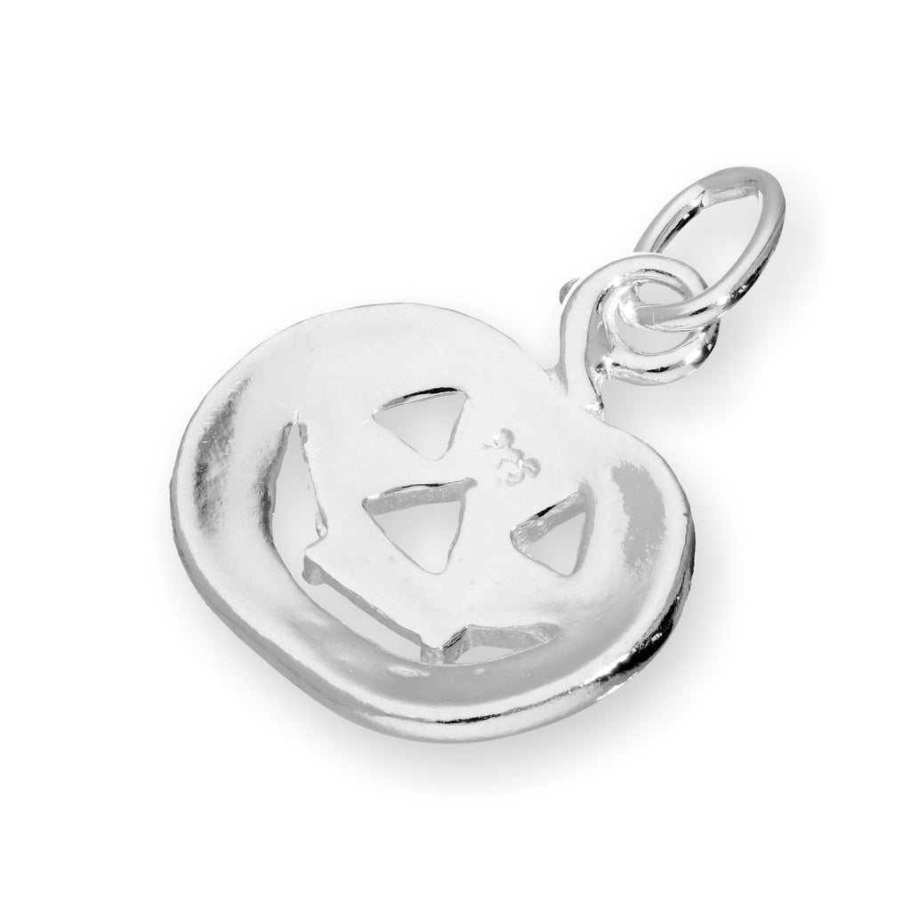 Sterling Silver Pumpkin Charm w Cut Out Details