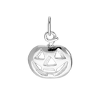 Sterling Silver Pumpkin Charm w Cut Out Details