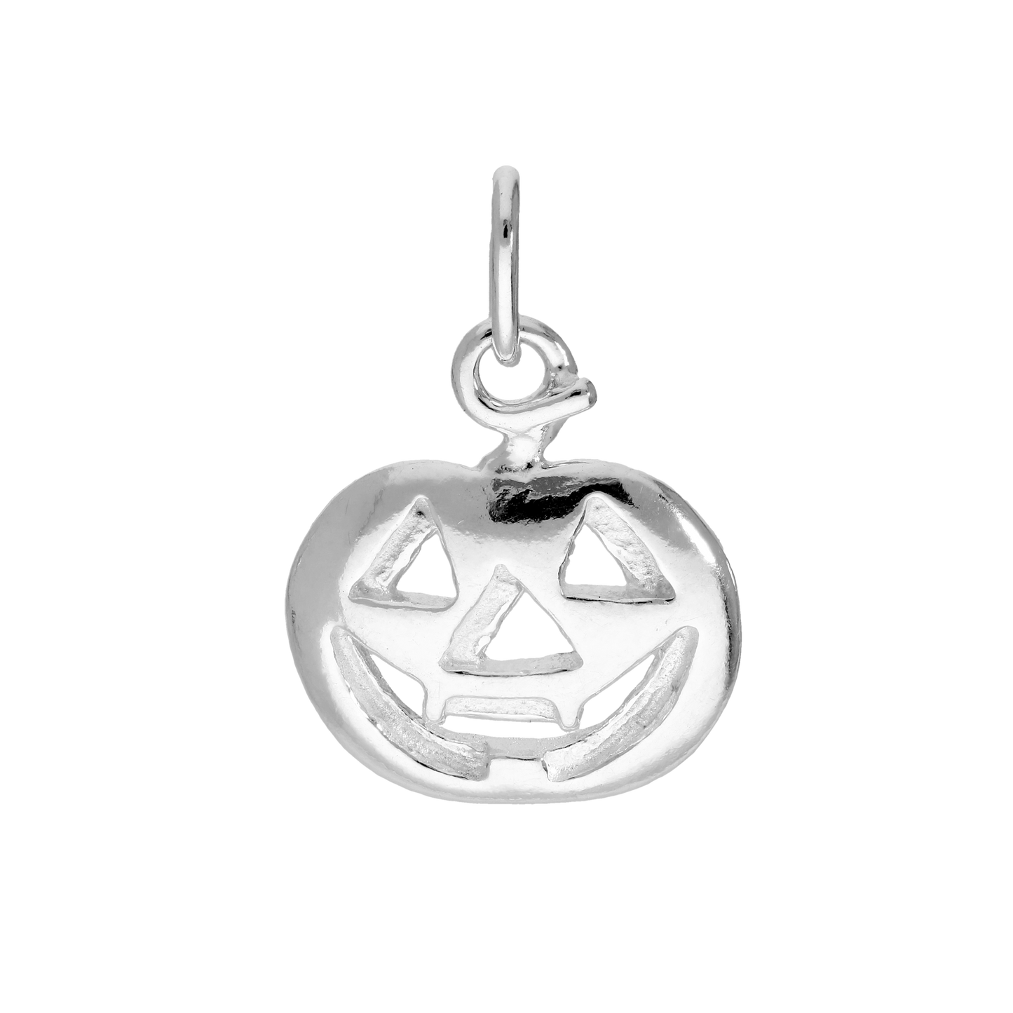 Sterling Silver Pumpkin Charm w Cut Out Details