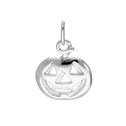 Sterling Silver Pumpkin Charm w Cut Out Details