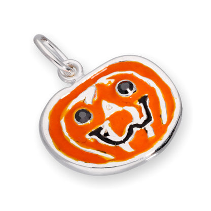 Sterling Silver & Enamel Pumpkin Charm