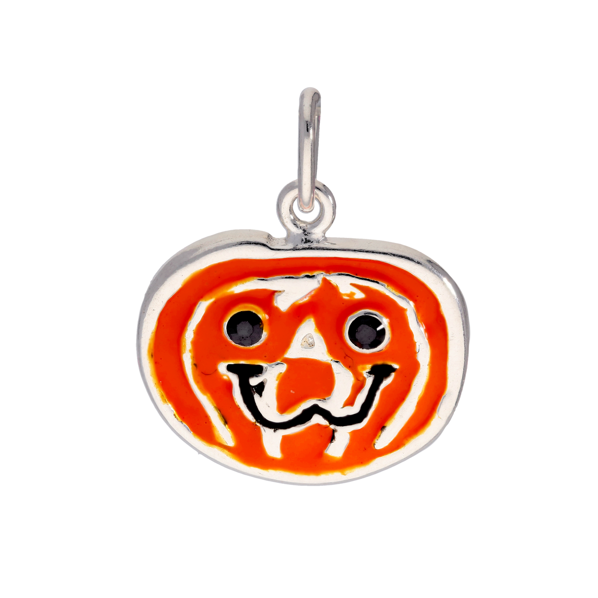 Sterling Silver & Enamel Pumpkin Charm