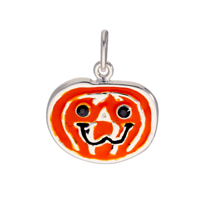 Sterling Silver & Enamel Pumpkin Charm