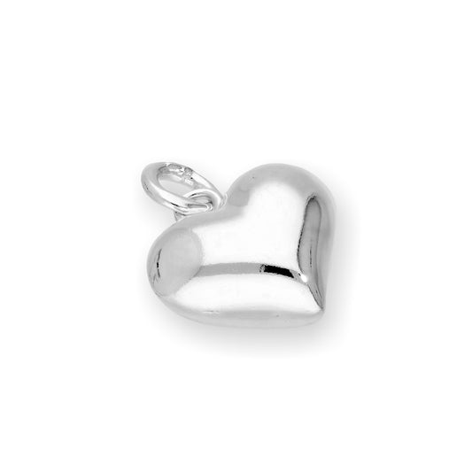 Sterling Silver Puffed Heart Charm