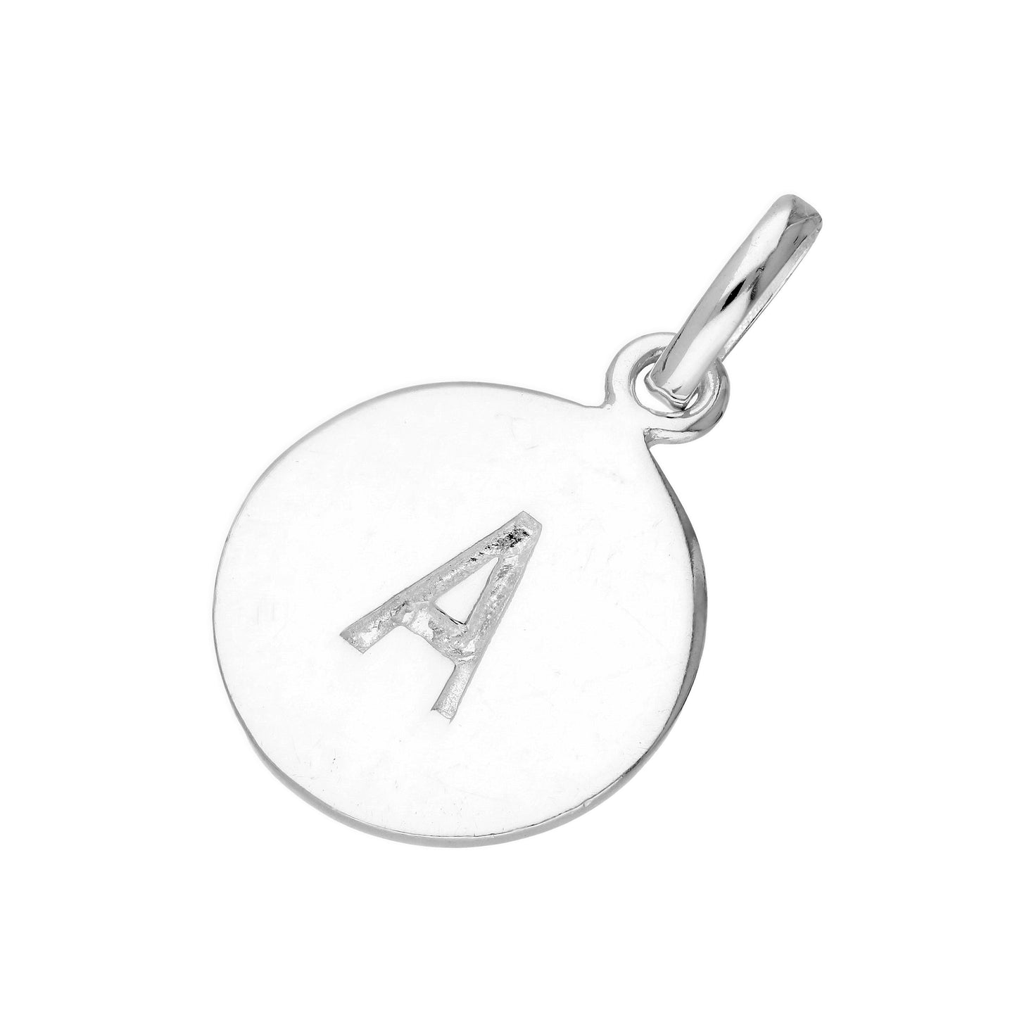 Sterling Silver Engravable Round Alphabet Letter Charm A-Z