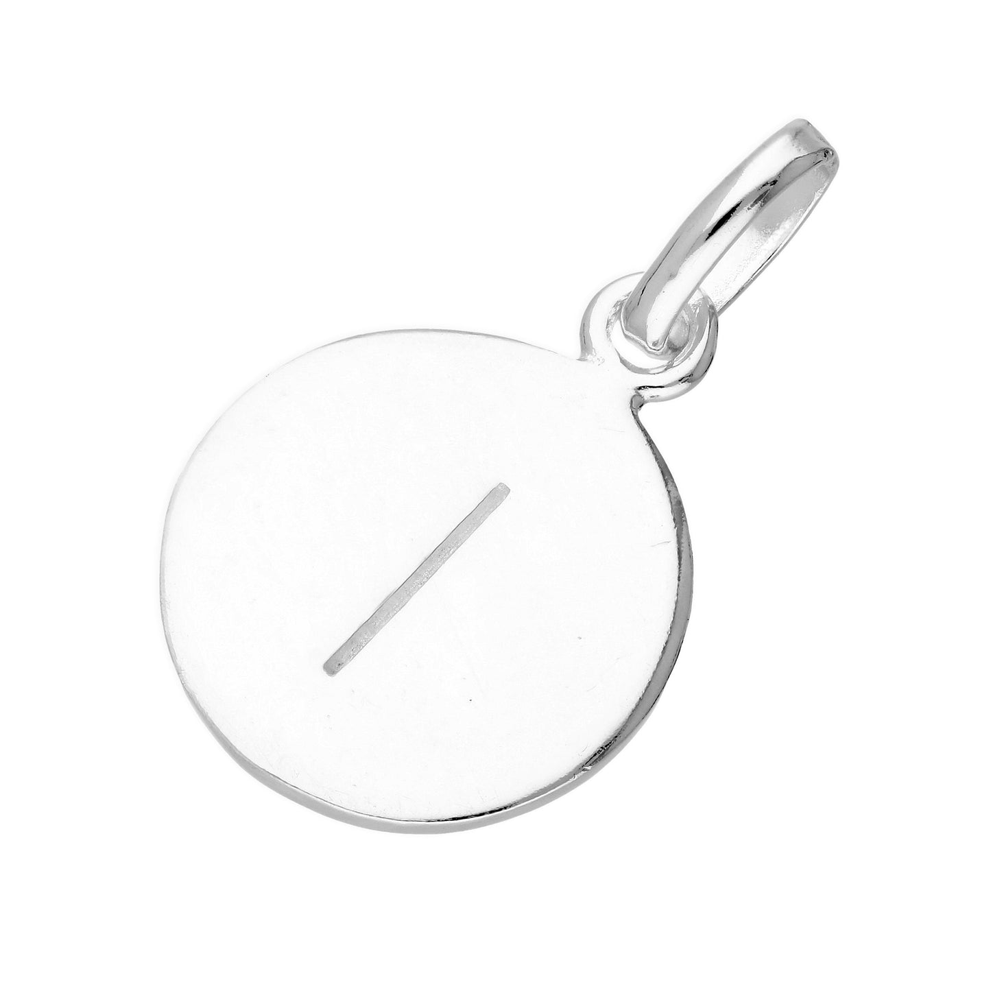 Sterling Silver Engravable Round Alphabet Letter Charm A-Z